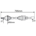 Półoś prawa EXP R9831
